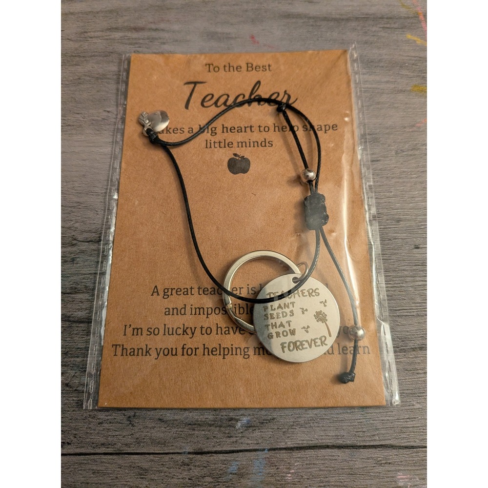 Teacher Appreciation Gift Set Bracelet Keychain Teachers Plant Seeds That Grow